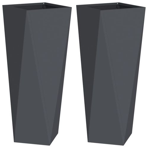 Кашпа 2 pcs Антрацит 30 x 30 x 75 см Стомана