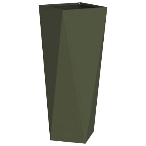 Кашпа 2 pcs Маслинено зелено 30 x 30 x 75 см Стомана