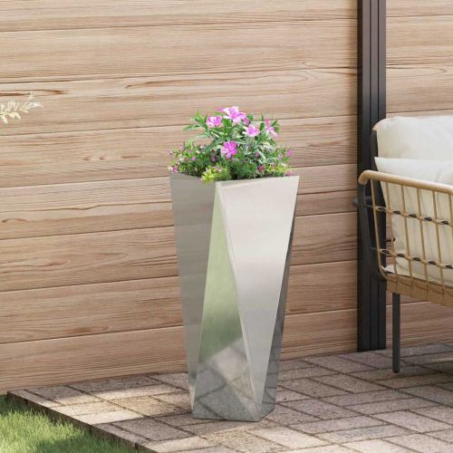 Кашпа Сребрист 30 x 30 x 75 см Галванизирана стомана