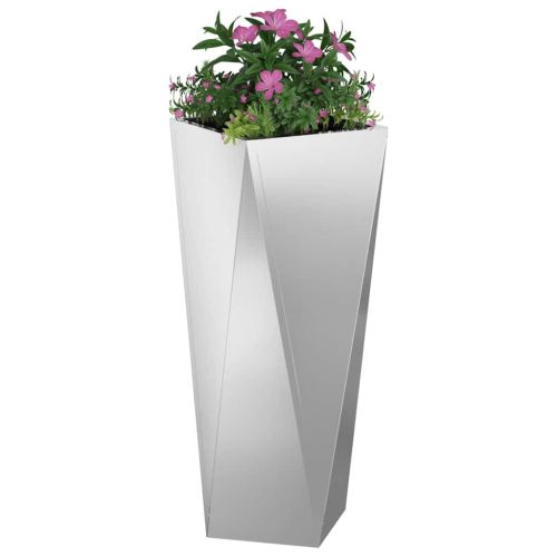 Кашпа Сребрист 30 x 30 x 75 см Галванизирана стомана