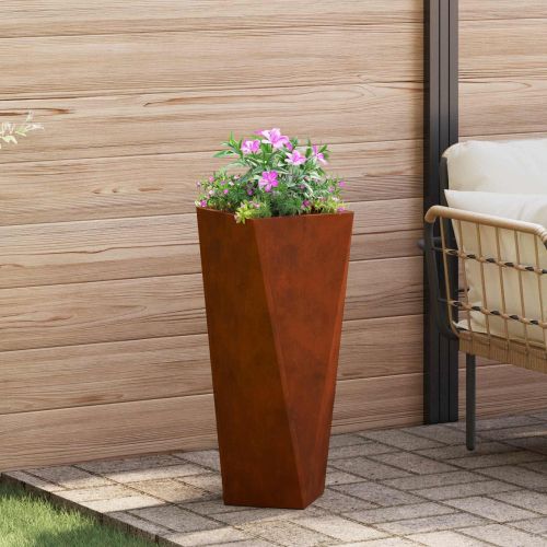 Кашпа Ръждясало 30 x 30 x 75 см Патинираща стомана