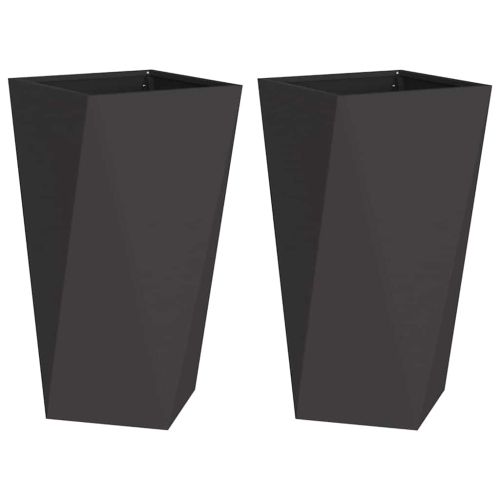 Кашпа 2 pcs Черно 40 x 40 x 75 cm Стомана