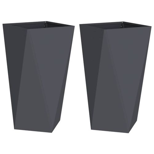 Кашпа 2 pcs Антрацит 40 x 40 x 75 cm Стомана
