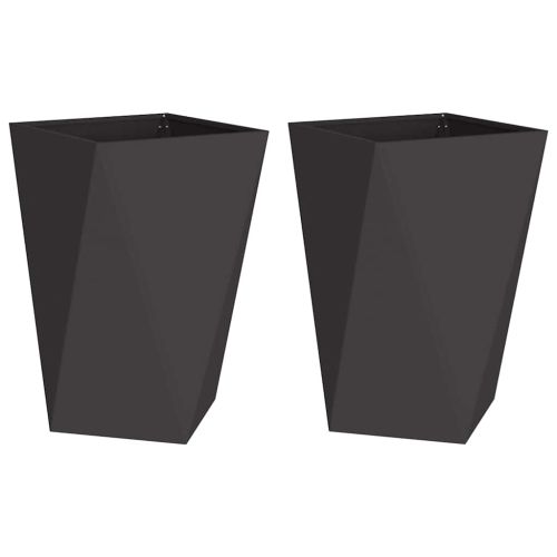 Кашпа 2 pcs Черно 50 x 50 x 75 cm Стомана