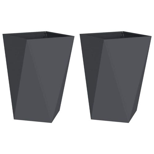 Кашпа 2 pcs Антрацит 50 x 50 x 75 cm Стомана
