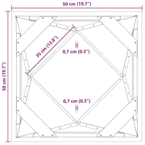 Кашпа 2 pcs Маслинено зелено 50 x 50 x 75 cm Стомана