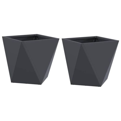 Кашпа 2 pcs Антрацит 30 x 30 x 30 cm Стомана