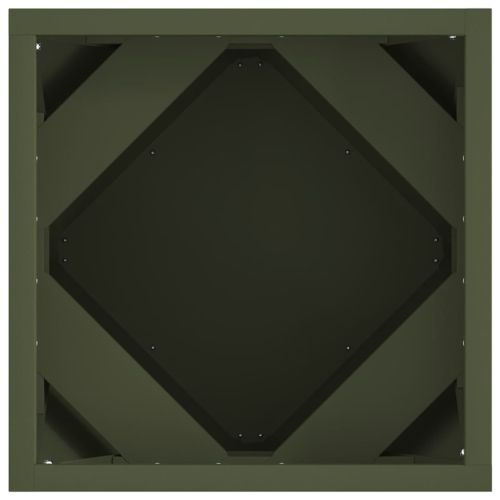 Кашпа 2 pcs Маслинено зелено 30 x 30 x 30 cm Стомана