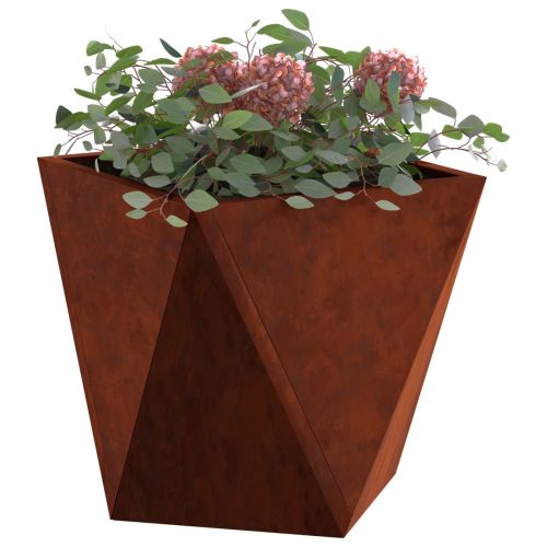 Кашпа 2 pcs Ръждясало 30 x 30 x 30 cm Патинираща стомана