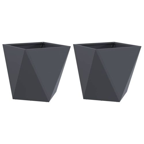 Кашпа 2 pcs Антрацит 40 x 40 x 40 cm Стомана