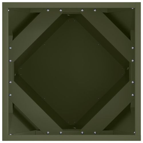 Кашпа Маслинено зелено 40 x 40 x 40 cm Стомана
