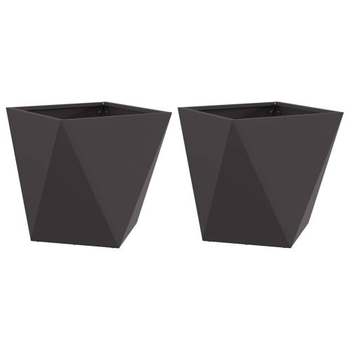 Кашпа 2 pcs Черно 50 x 50 x 50 cm Стомана