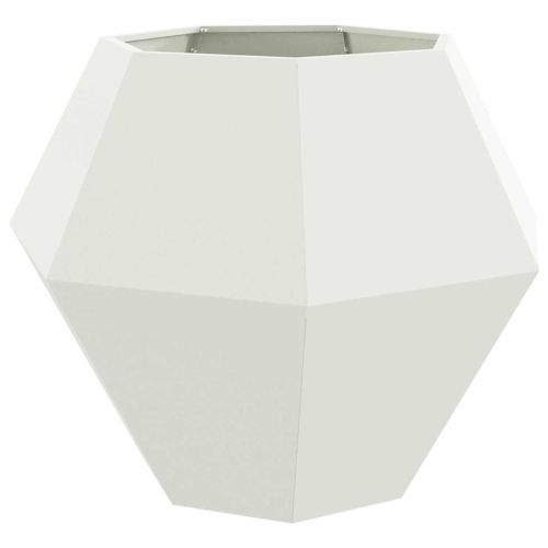 Кашпа Бяло 100 x 100 x 80 см Стомана
