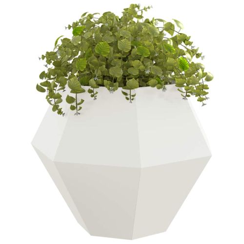 Кашпа 2 pcs Бяло 100 x 100 x 80 см Стомана