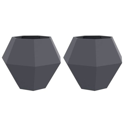 Кашпа 2 pcs Антрацит 100 x 100 x 80 см Стомана