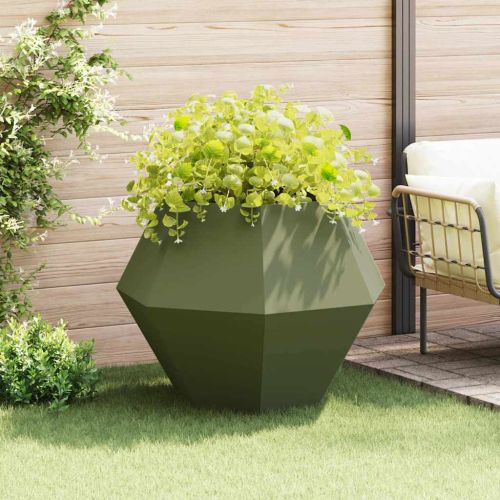 Кашпа Маслинено зелено 100 x 100 x 80 см Стомана