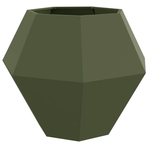 Кашпа 2 pcs Маслинено зелено 100 x 100 x 80 см Стомана