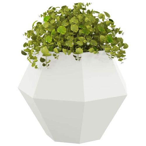 Кашпа 2 pcs Бяло 75 x 75 x 60 см Стомана