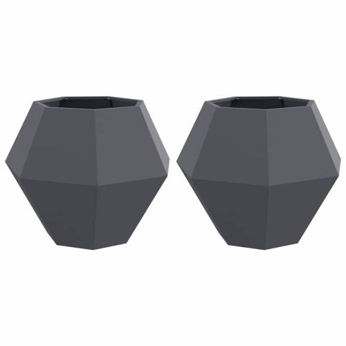 Кашпа 2 pcs Антрацит 75 x 75 x 60 см Стомана