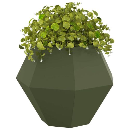 Кашпа 2 pcs Маслинено зелено 75 x 75 x 60 см Стомана