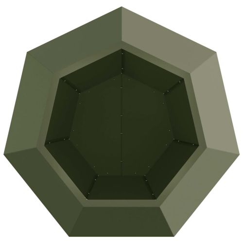 Кашпа 2 pcs Маслинено зелено 75 x 75 x 60 см Стомана