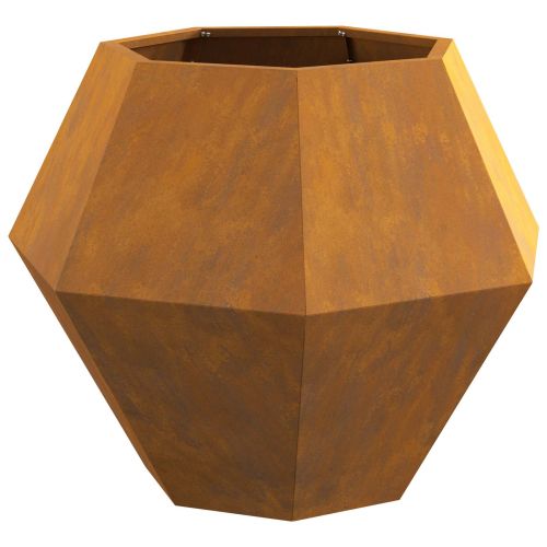 Кашпа 2 pcs Ръждясало 75 x 75 x 60 см Патинираща стомана