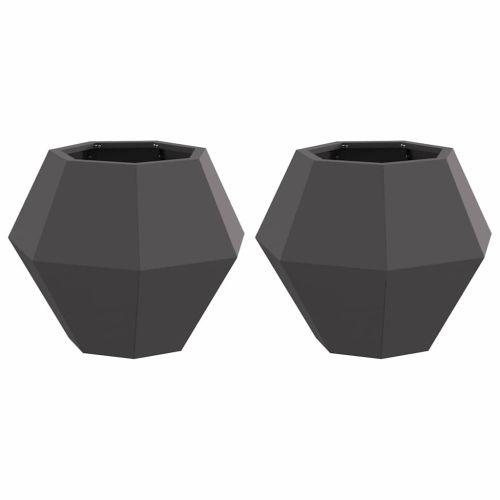 Кашпа 2 pcs Черно 50 x 50 x 40 cm Стомана