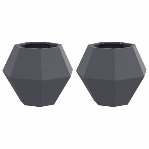 Кашпа 2 pcs Антрацит 50 x 50 x 40 cm Стомана