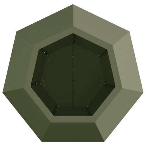 Кашпа 2 pcs Маслинено зелено 50 x 50 x 40 cm Стомана