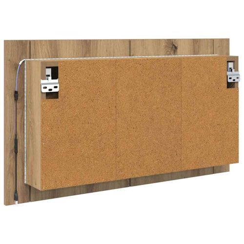 Шкаф с огледало за баня Дъб 80 x 12 x 45 см Инженерно дърво
