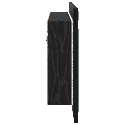 Шкаф с огледало за баня с рафт Черния дъб 80 x 12 x 45 см