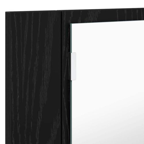 Шкаф с огледало за баня с рафт Черния дъб 80 x 12 x 45 см