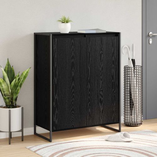 Шкаф за обувки Черния дъб 79 x 36 x 100 см Инженерно дърво