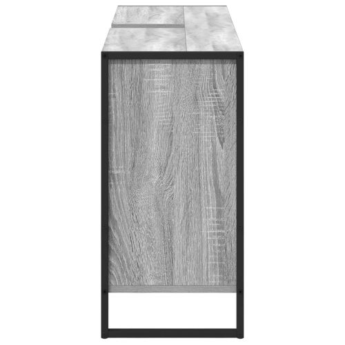 Шкаф за баня с врата Сив Сонома 90 x 30 x 60 cm Инженерно дърво