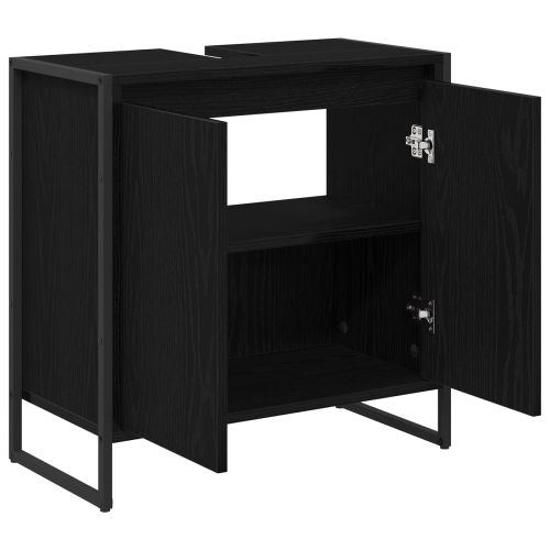 Шкаф за баня с врата Черния дъб 60 x 30 x 60 cm Инженерно дърво