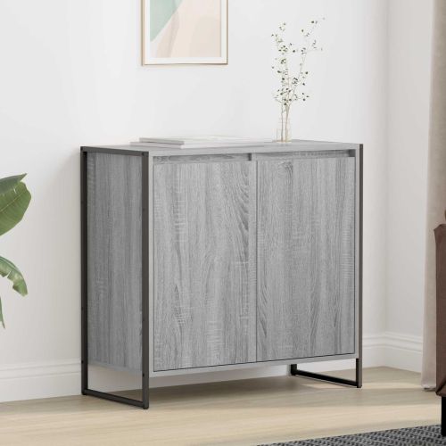 Страничен шкаф Сив Сонома 79 x 36 x 75 см Инженерно дърво