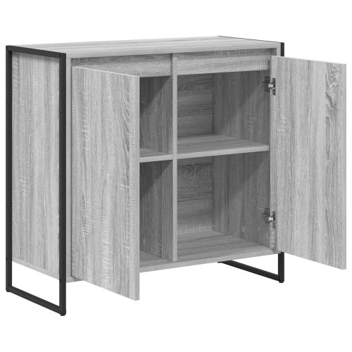 Страничен шкаф Сив Сонома 79 x 36 x 75 см Инженерно дърво