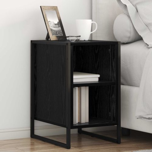 Нощно шкафче 2 pcs Черния дъб 39.5 x 30 x 50 см Инженерно дърво