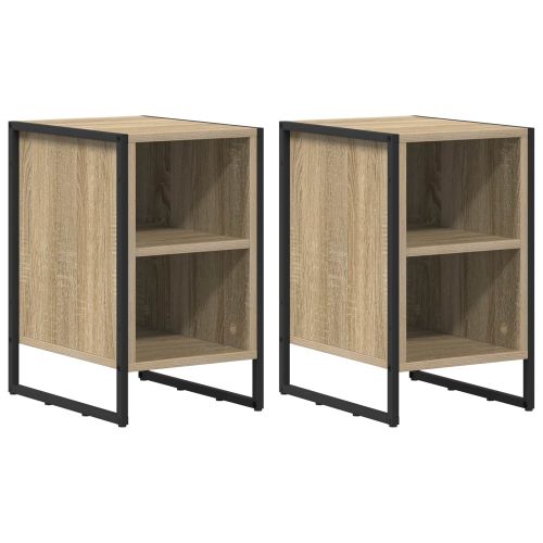 Нощно шкафче 2 pcs Сонома 39.5 x 30 x 50 см Инженерно дърво
