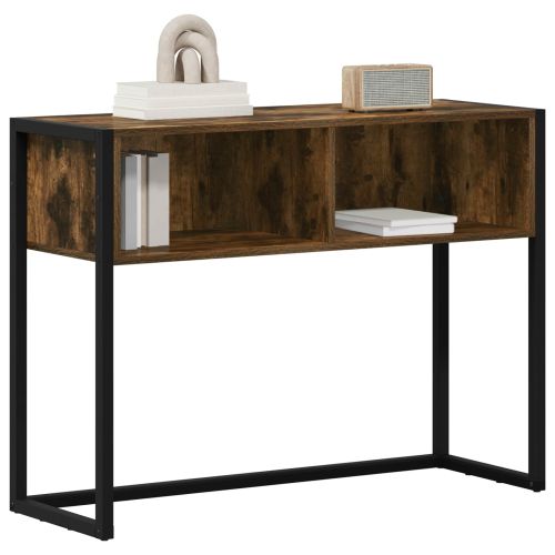 Крайна масичка Димящ дъб 100 x 36 x 75 см Инженерно дърво