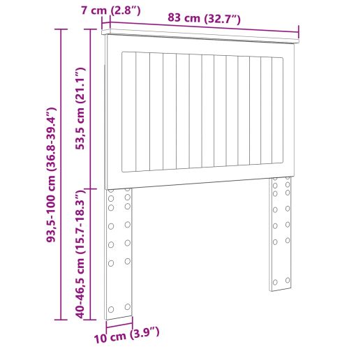 Облегалка за глава с таблото Кафяв дъб 80 cm Инженерно дърво