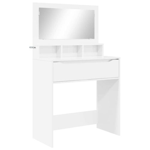 Тоалетки за спалня с чекмедже Лъскаво бяло 80 x 39,6 x 135 см