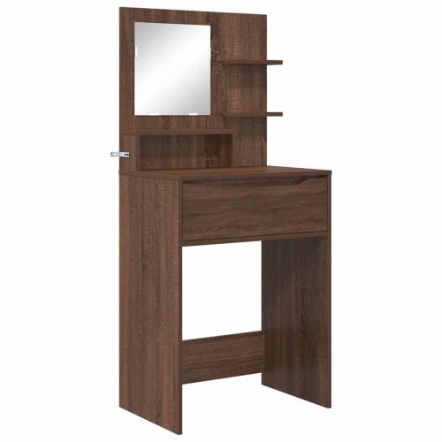 Тоалетки за спалня Кафяв дъб 80 x 39,6 x 135 см Инженерно дърво