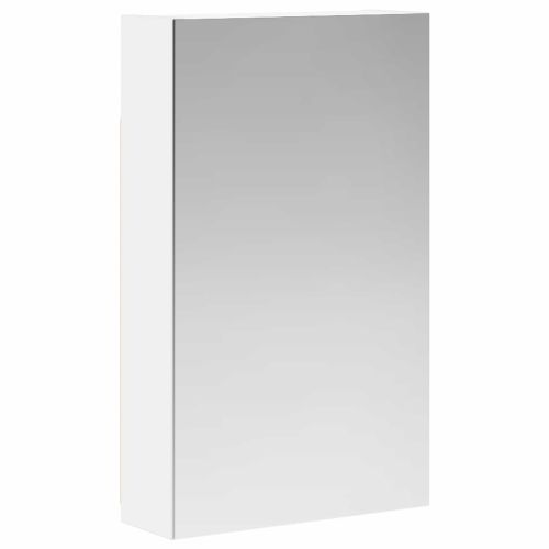 Шкаф с огледало за баня Бяло 30 x 10,5 x 50 см Инженерно дърво