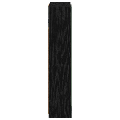 Шкаф с огледало за баня с рафт Черния дъб 30 x 10,5 x 50 см
