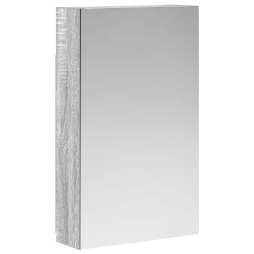 Шкаф с огледало за баня с рафт Сив Сонома 30 x 10,5 x 50 см
