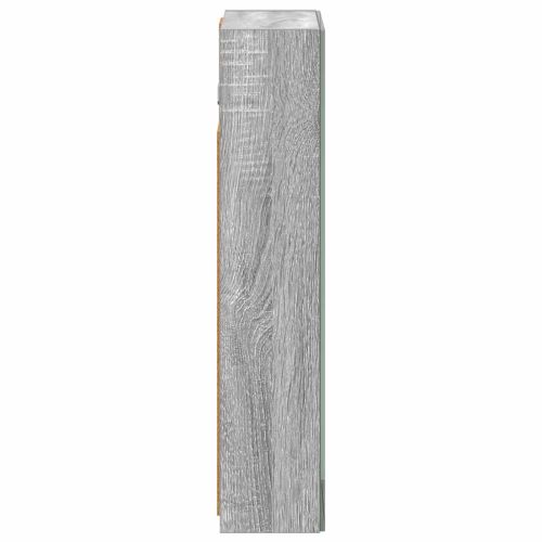 Шкаф с огледало за баня с рафт Сив Сонома 30 x 10,5 x 50 см