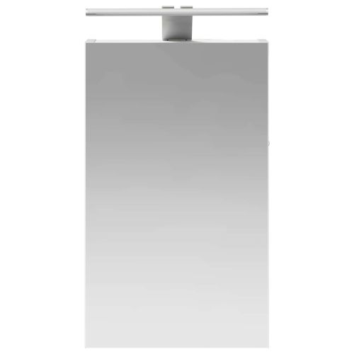 Шкаф с огледало за баня Бяло 30 x 10,5 x 50 см Инженерно дърво