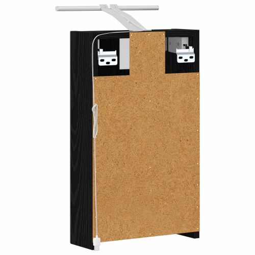 Шкаф с огледало за баня с рафт Черния дъб 30 x 10,5 x 50 см