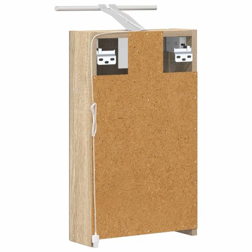 Шкаф с огледало за баня с рафт Сонома дъб 30 x 10,5 x 50 см